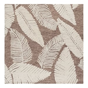 Safavieh Jardin 6'-0&quot x 6'-0&quot Wool and Cotton Hand Tufted Rug in Brown / Ivory