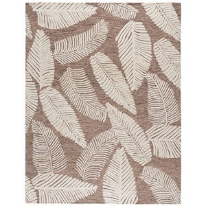 Safavieh Jardin 8'-0&quot x 10'-0&quot Wool and Cotton Hand Tufted Rug in Brown / Ivory