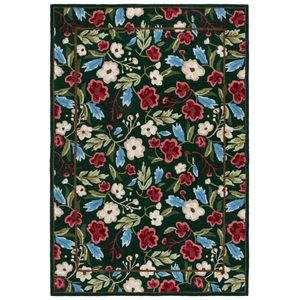 Safavieh Jardin 3'-0&quot x 5'-0&quot Polyester and Cotton Hand Tufted Rug in Green /Red
