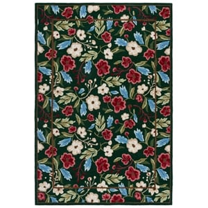 Safavieh Jardin 6'-0&quot x 9'-0&quot Polyester and Cotton Hand Tufted Rug in Green /Red