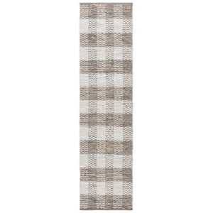 Safavieh Kilim 2'-3&quot x 9'-0&quot Wool and Cotton Hand Woven Rug in Light Gray /Brown
