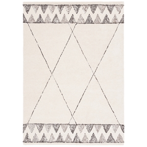 Safavieh Kenya 3'-0&quot x 5'-0&quot Wool  Hand Tufted Rug in Ivory / Black