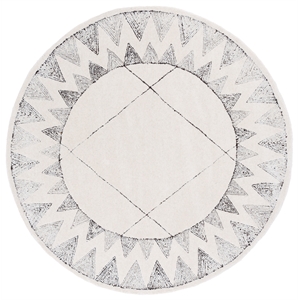 Safavieh Kenya 6'-0&quot x 6'-0&quot Wool  Hand Tufted Rug in Ivory / Black
