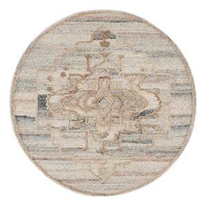 Safavieh Kenya 6'-0&quot x 6'-0&quot Wool and Cotton Hand Tufted Rug in Brown / Gray