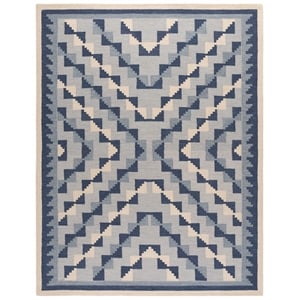 Safavieh Kenya 9'-0&quot x 12'-0&quot Wool  Hand Tufted Rug in Blue / Ivory