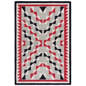Safavieh Kenya 4'-0&quot x 6'-0&quot Wool  Hand Tufted Rug in Red / Black