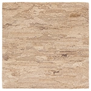 Safavieh Kenya 6'-0&quot x 6'-0&quot Wool and Cotton Hand Tufted Rug in Brown / Beige