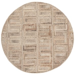 Safavieh Kenya 6'-0&quot x 6'-0&quot Wool and Cotton Hand Tufted Rug in Brown / Gray