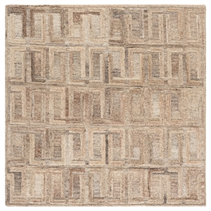 Safavieh Kenya 6'-0&quot x 6'-0&quot Wool and Cotton Hand Tufted Rug in Brown / Gray