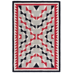 Safavieh Kenya 6'-0&quot x 9'-0&quot Wool  Hand Tufted Rug in Red / Black