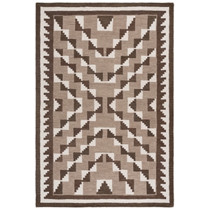 Safavieh Kenya 6'-0&quot x 9'-0&quot Wool  Hand Tufted Rug in Brown / Ivory