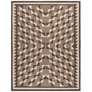 Safavieh Kenya 9'-0&quot x 12'-0&quot Wool  Hand Tufted Rug in Brown / Ivory