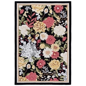 Safavieh Jardin 6'-0&quot x 9'-0&quot Polyester and Cotton Hand Tufted Rug in Black /Red