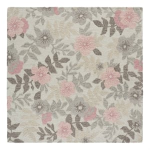 Safavieh Jardin 6'-0&quot x 6'-0&quot Wool and Cotton Hand Tufted Rug in Gray / Pink