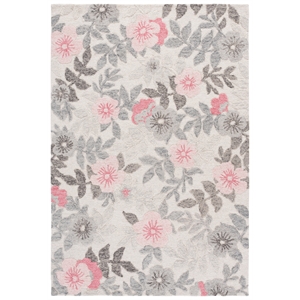 Safavieh Jardin 9'-0&quot x 12'-0&quot Wool and Cotton Hand Tufted Rug in Gray / Pink
