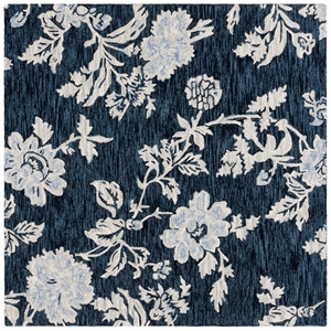 Safavieh Jardin 6'-0&quot x 6'-0&quot Wool  Hand Tufted Rug in Navy / Ivory
