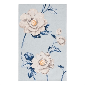 Safavieh Jardin 4'-0&quot x 6'-0&quot Wool  Hand Tufted Rug in Blue / Ivory