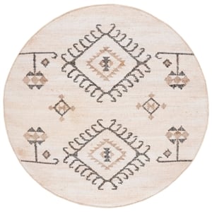 Safavieh Kilim 9'-0&quot x 9'-0&quot Jute Flat Weave Rug in Ivory / Black