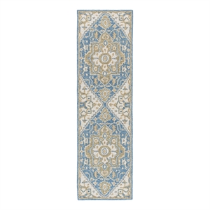 Safavieh Metro 2'-3&quot x 8'-0&quot Wool and Cotton Hand Tufted Rug in Blue / Beige