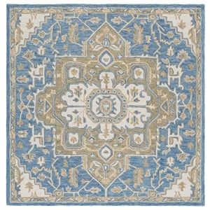 Safavieh Metro 6'-0&quot x 6'-0&quot Wool and Cotton Hand Tufted Rug in Blue / Beige