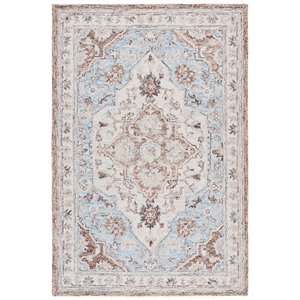 Safavieh Metro 3'-0&quot x 5'-0&quot Wool and Cotton Hand Tufted Rug in Beige / Blue