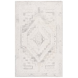 Safavieh Metro 6'-0&quot x 9'-0&quot Wool and Cotton Hand Tufted Rug in Light Gray/Ivory
