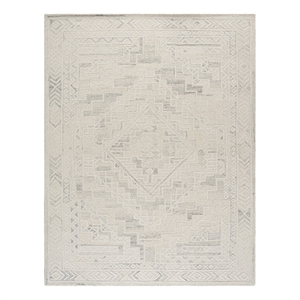 Safavieh Metro 8'-0&quot x 10'-0&quot Wool and Cotton Hand Tufted Rug in LightGray/Ivory