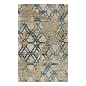 Safavieh Metro 5'-0&quot x 8'-0&quot Wool and Cotton Hand Tufted Rug in Green / Beige