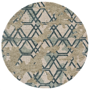 Safavieh Metro 6'-0&quot x 6'-0&quot Wool and Cotton Hand Tufted Rug in Green / Beige