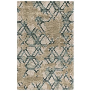 Safavieh Metro 8'-0&quot x 10'-0&quot Wool and Cotton Hand Tufted Rug in Green / Beige