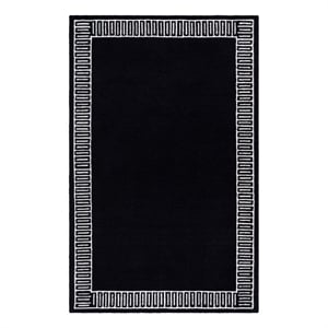 Safavieh Metro 4'-0&quot x 6'-0&quot Wool and Cotton Hand Tufted Rug in Charcoal / Ivory