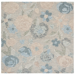 Safavieh Metro 6'-0&quot x 6'-0&quot Wool and Cotton Hand Tufted Rug in Blue / Gray