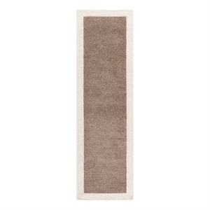 Safavieh Metro 2'-3&quot x 8'-0&quot Wool and Cotton Hand Tufted Rug in Brown / Ivory