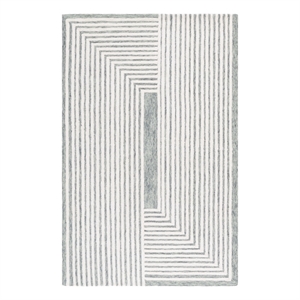safavieh metro 4'-0&quot x 6'-0&quot wool and cotton hand tufted rug in green / ivory