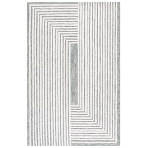 Safavieh Metro 6'-0&quot x 9'-0&quot Wool and Cotton Hand Tufted Rug in Green / Ivory