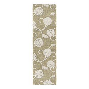 Safavieh Metro 2'-3&quot x 8'-0&quot Wool and Cotton Hand Tufted Rug in Green / Ivory