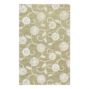 Safavieh Metro 5'-0&quot x 8'-0&quot Wool and Cotton Hand Tufted Rug in Green / Ivory