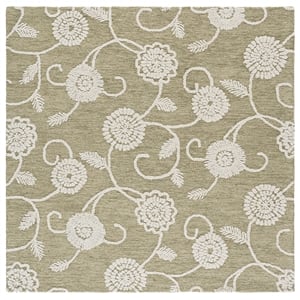 Safavieh Metro 6'-0&quot x 6'-0&quot Wool and Cotton Hand Tufted Rug in Green / Ivory