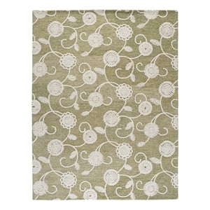 Safavieh Metro 8'-0&quot x 10'-0&quot Wool and Cotton Hand Tufted Rug in Green / Ivory