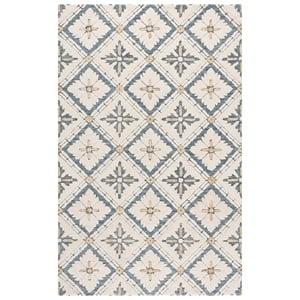 Safavieh Metro 9'-0&quot x 12'-0&quot Wool and Cotton Hand Tufted Rug in Blue / Ivory