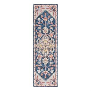 Safavieh Metro 2'-3&quot x 6'-0&quot Wool and Cotton Hand Tufted Rug in Navy / Beige