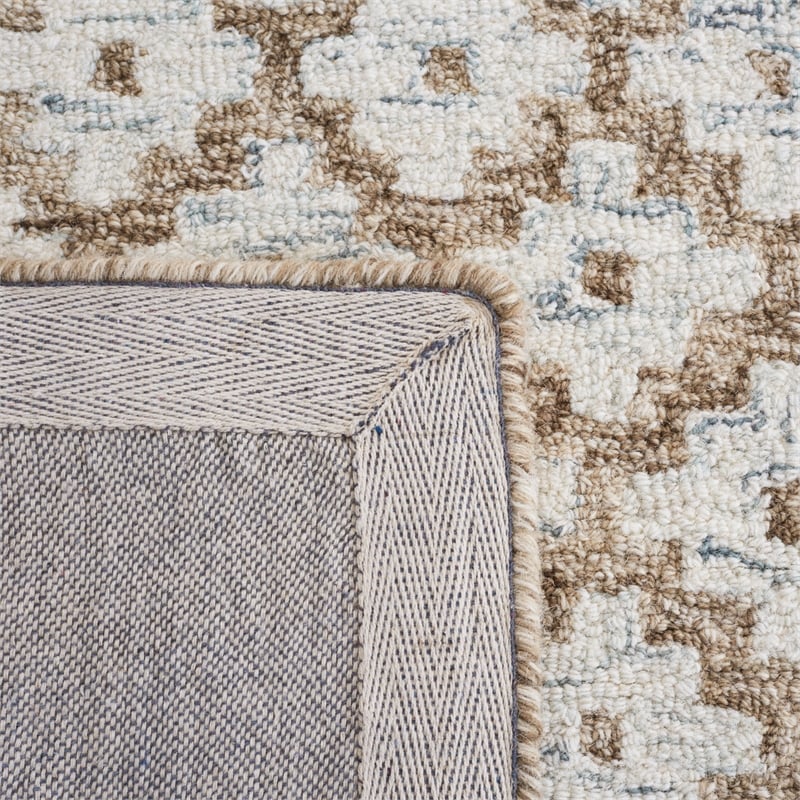 safavieh metro 2'-0&quot x 3'-0&quot wool and cotton hand tufted rug in beige / sage
