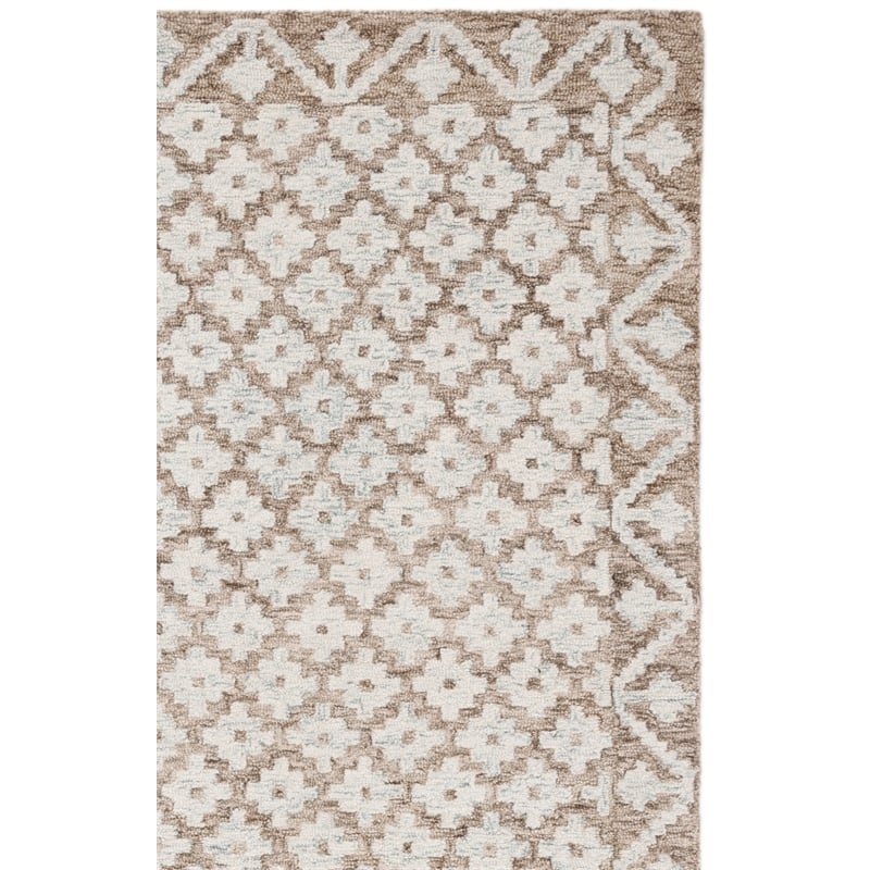 safavieh metro 2'-0&quot x 3'-0&quot wool and cotton hand tufted rug in beige / sage