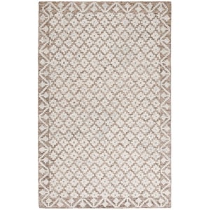 safavieh metro 2'-0&quot x 3'-0&quot wool and cotton hand tufted rug in beige / sage