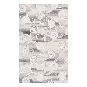 Safavieh Metro 4'-0&quot x 6'-0&quot Wool and Cotton Hand Tufted Rug in Gray / Ivory