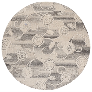 Safavieh Metro 6'-0&quot x 6'-0&quot Wool and Cotton Hand Tufted Rug in Gray / Ivory