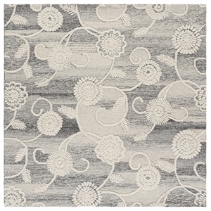 Safavieh Metro 6'-0&quot x 6'-0&quot Wool and Cotton Hand Tufted Rug in Gray / Ivory