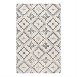 Safavieh Metro 4'-0&quot x 6'-0&quot Wool and Cotton Hand Tufted Rug in Blue / Ivory