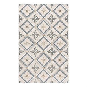 Safavieh Metro 5'-0&quot x 8'-0&quot Wool and Cotton Hand Tufted Rug in Blue / Ivory