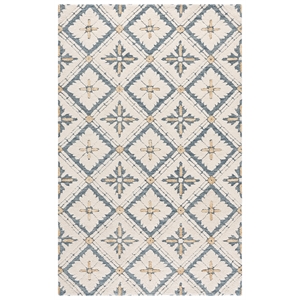 Safavieh Metro 8'-0&quot x 10'-0&quot Wool and Cotton Hand Tufted Rug in Blue / Ivory